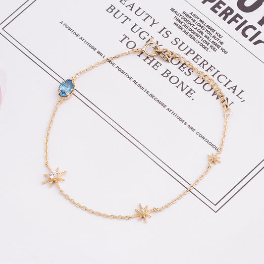 Pulsera Topacio Azul Cielo Estrellado para Mujer