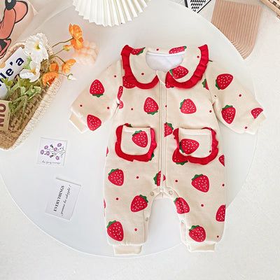 Enterizo Acolchado para Bebé Niña con Estampado de Fresas - Image 12
