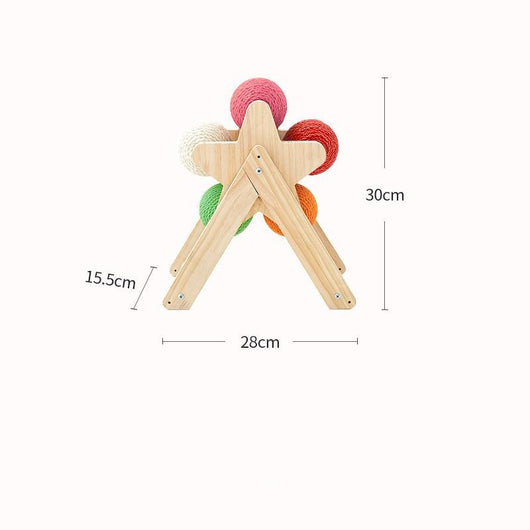 Juguete Interactivo de Madera para Gatos con Pelota Colgante - Image 7