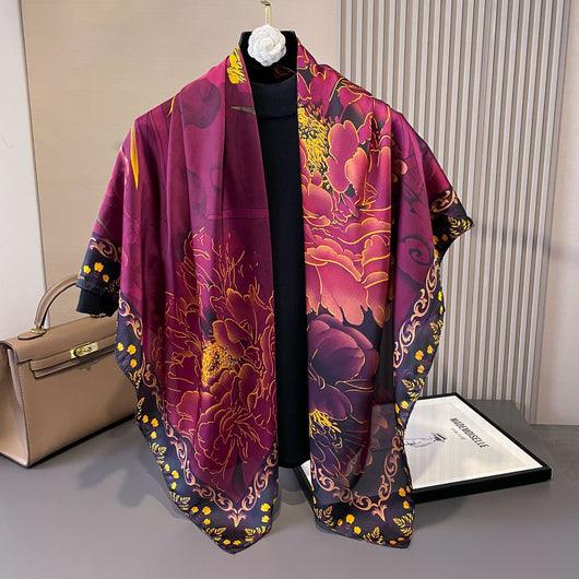 Pañuelo de Seda Estampado Exótico Multiusos - Image 17