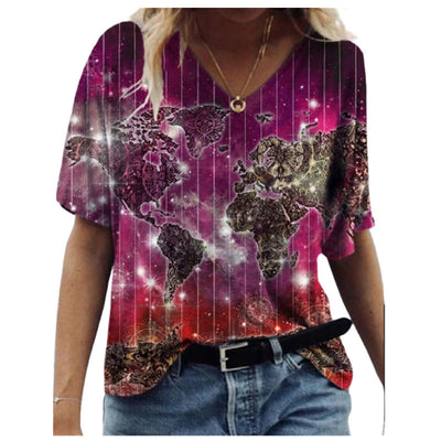 Camiseta Cuello V Estampado Mapa - Image 12