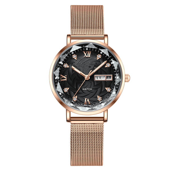 Reloj de Cuarzo Luminoso Impermeable para Mujer - Diseño Minimalista