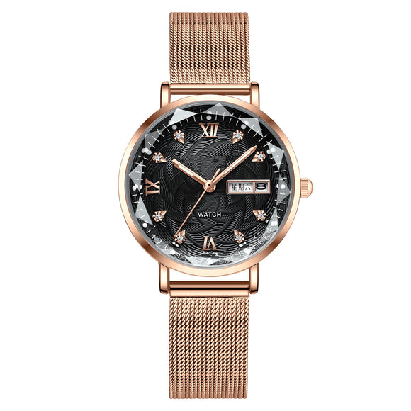 Reloj de Cuarzo Luminoso Impermeable para Mujer - Diseño Minimalista