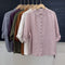 Blusa de Lino Transpirable para Mujer - Diseño Versátil Color Sólido