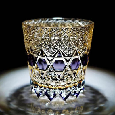 Vaso de Whiskey Edo Kiriko Pino y Grúa - Artesanía Japonesa - Image 10