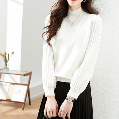 Suéter Cuello Alto Rayas Hundidas Ajustado Casual - Image 12