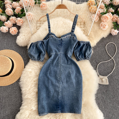 Falda Vaquera Corta con Tirantes Plisada Slim para Mujer - Image 13