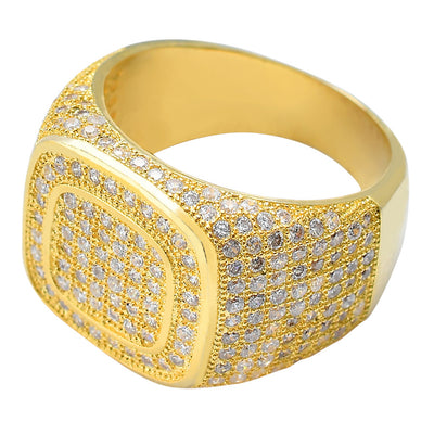 Anillo Hip Hop Chapado en Oro con Circonitas Micro Incrustadas - Image 5