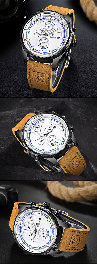 Reloj Automático Deportivo para Hombre con Correa de Cuero - Image 36