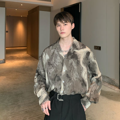 Camisa de Manga Larga con Diseño Abstracto - Estilo Coreano Moderno para Hombre - Image 17