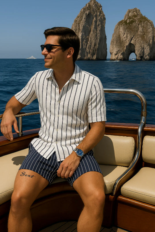 Conjunto de Camisa y Shorts para Playa Hombre