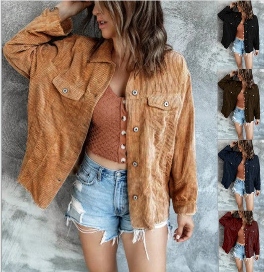 Blusa Casual para Mujer con Cuello Solapa y Detalles en Contraste