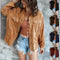 Blusa Casual para Mujer con Cuello Solapa y Detalles en Contraste