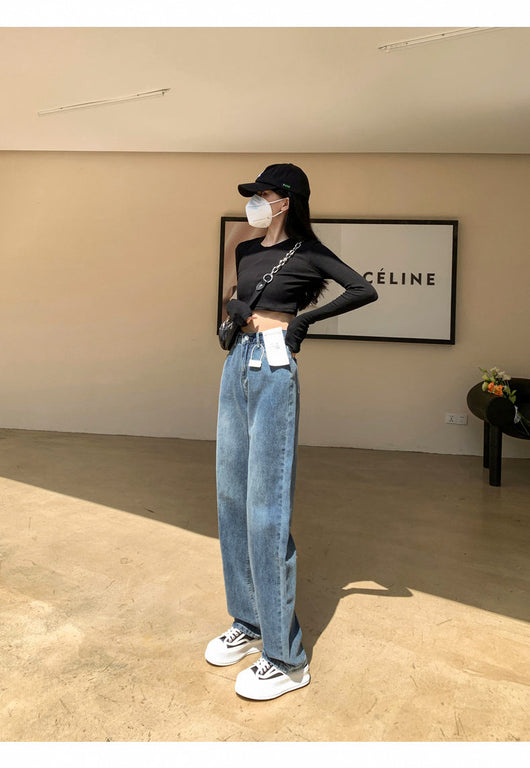 Pantalones Vaqueros Pierna Ancha Talla Grande para Mujer Otoño e Invierno - Image 10