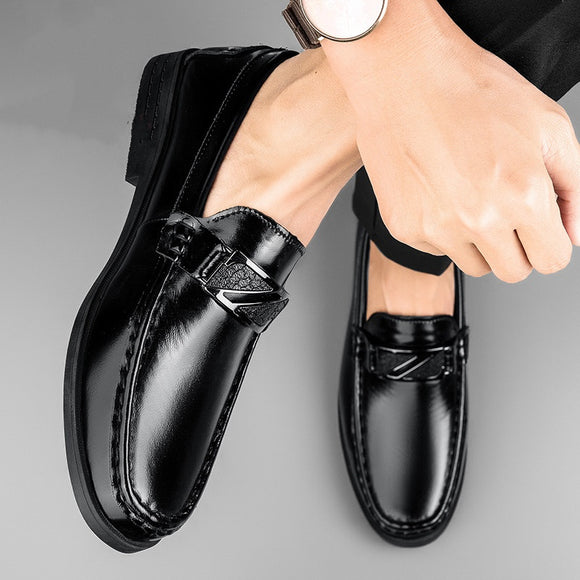 Zapatos de Cuero Ejecutivo con Plantilla Elevadora de Altura en Cuero Genuino