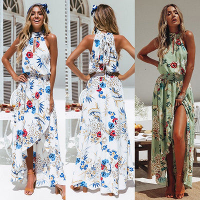 Vestido Largo Bohemio Estampado Flores Playa para Verano - Image 2