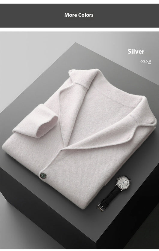 Suéter Saco de Cachemira para Hombre con Cuello Solapa - Tejido Grueso y Cómodo - Image 26