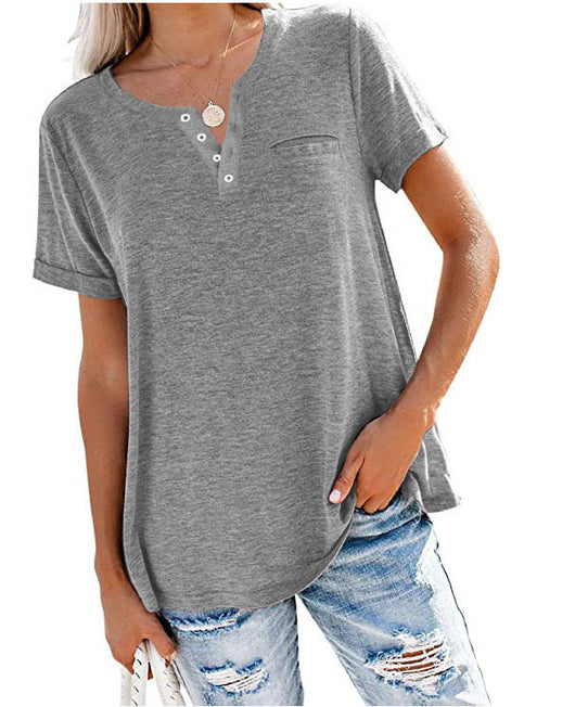 Camiseta Holgada de Cuello Redondo en Colores Sólidos - Image 11