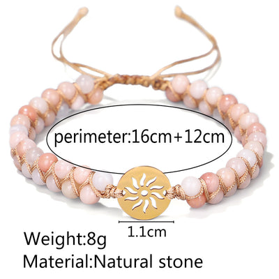 Pulsera de Meditación Doble Capa con Piedras Naturales Tejidas a Mano - Image 7