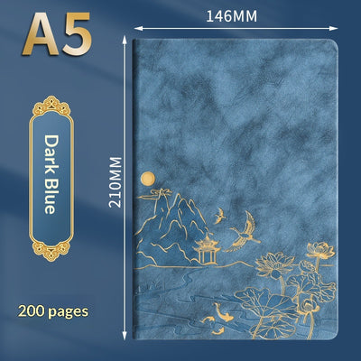 Set de Cuaderno A5 Estilo Chino Vintage para Negocios y Oficina en Caja de Regalo - Image 7