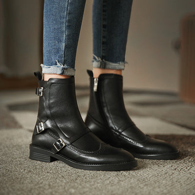 Botas Martin de Tacón Grueso para Mujer - Primavera y Otoño - Image 11