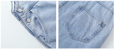 Pantalón Denim Slim Cintura Alta con Tirantes de Diseño - Image 12