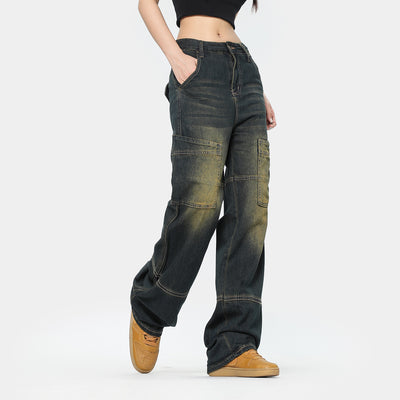 Pantalones Vaqueros de Pierna Ancha Estilo Retro Americano - Image 2