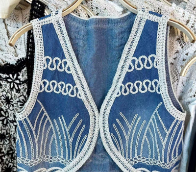 Chaleco Denim con Bordado Industrial Pesado - Image 16