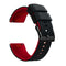 Silicone Double Layer Color Strap Stainless Steel Comfortable Waterproof Black Red Black Buckle 20mm
