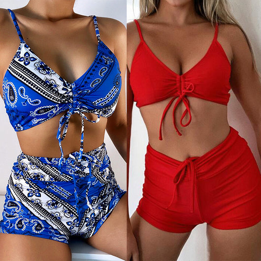 Bikini de Cintura Alta con Corte Lateral