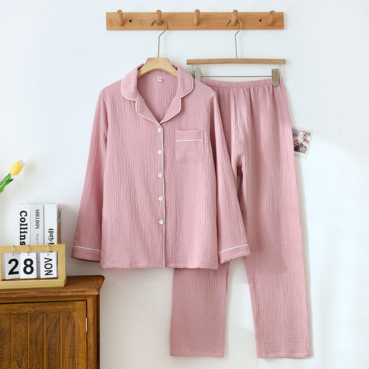 Pijama Largo de Algodón para Hombre y Mujer - Ajuste Cómodo y Suelto