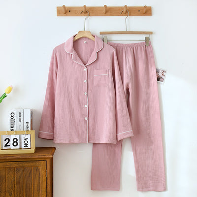 Pijama Largo de Algodón para Hombre y Mujer - Ajuste Cómodo y Suelto