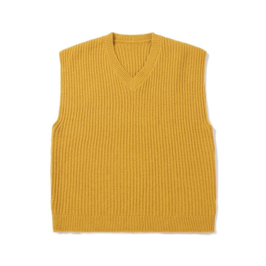 Chaleco Tejido V-neck Tallas Grandes Estilo Universitario Otoño Invierno - Image 2