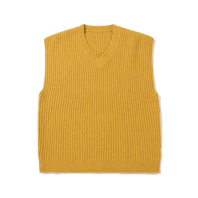 Chaleco Tejido V-neck Tallas Grandes Estilo Universitario Otoño Invierno - Image 2