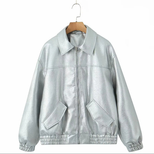 Abrigo de Cuero PU Americano para Mujer - Image 2