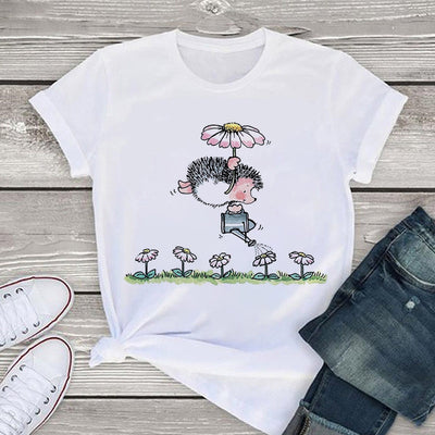Blusa Talla Grande con Estampado de Animales Infantiles - Manga Corta - Image 6