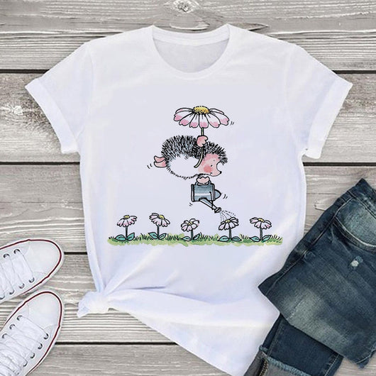 Blusa Talla Grande con Estampado de Animales Infantiles - Manga Corta - Image 6