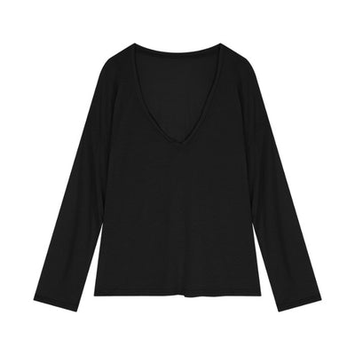 Blusa Suelta Transparente Cuello V Manga Larga Protección Solar - Image 5