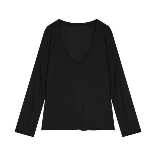 Blusa Suelta Transparente Cuello V Manga Larga Protección Solar - Image 5