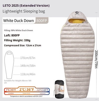 Saco de Dormir Ultraligero Plumón de Ganso para Camping - Image 6