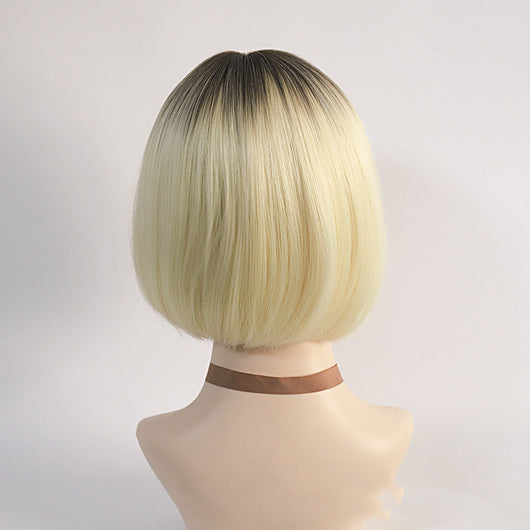 Peluca Bob Corto Degradado con Flequillo Lateral para Mujer - Image 3