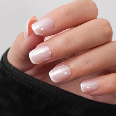 Uñas Postizas Francesas Mariposa Púrpura con Borde Negro - Stickers de Uñas Premium - Image 26