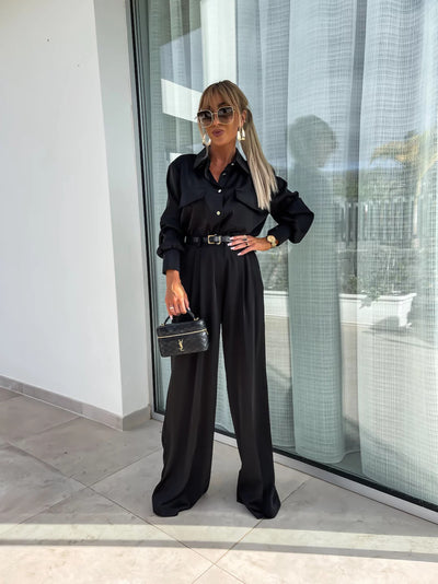 Conjunto de Camisa Manga Larga con Bolsillos Falsos y Pantalón Holgado - Image 16