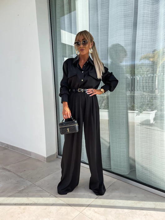 Conjunto de Camisa Manga Larga con Bolsillos Falsos y Pantalón Holgado - Image 16