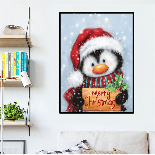 Pintura de Diamantes 5D Tema Pingüino Navideño - Bordado Completo con Cuentas Cuadradas o Redondas - Image 3