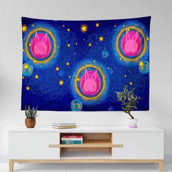 Tapiz Decorativo Nórdico con Estampado Vivo para Dormitorio