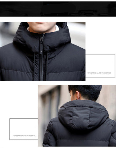 Abrigo Acolchado con Capucha para Hombre - Colores Sólidos - Image 18