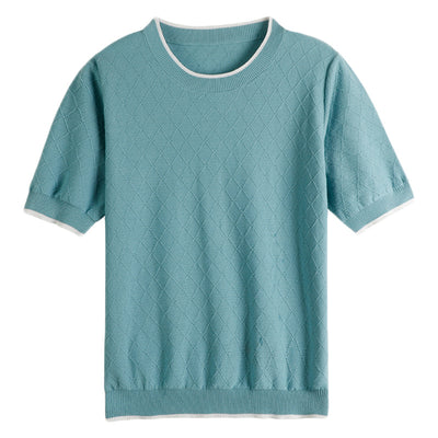 Blusa Tejida de Algodón 100% Manga Corta Suelta Efecto Reductor para Mujer - Image 5