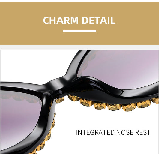 Pink butterfly frame sunglasses with purple gradient lenses and sparkling purple rhinestone embellishments. - Image 17