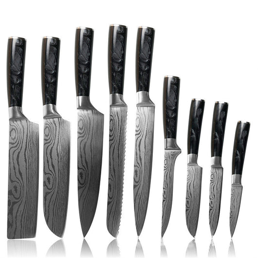 Cuchillo Desollador de Acero Inoxidable con Mango de Resina Negra - Image 10